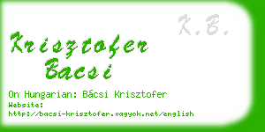 krisztofer bacsi business card